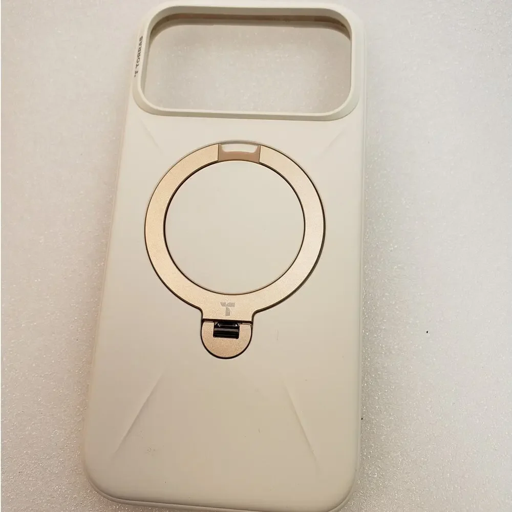 TORRAS Ostand Ring Magnetic Case with Stand for iPhone 17 Pro Max (White)